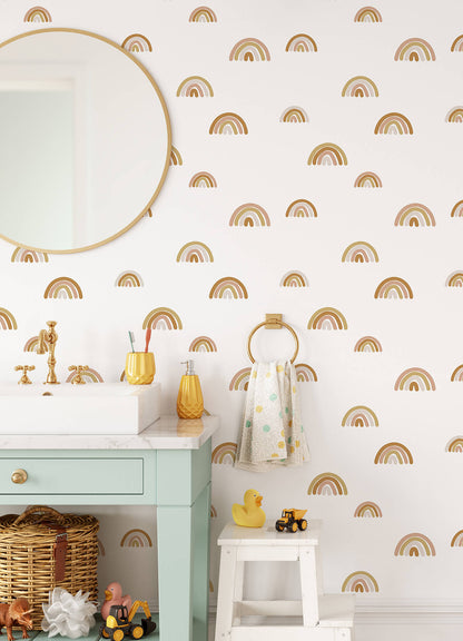 Chesapeake Fable Joss Rainbow Wallpaper - Honey