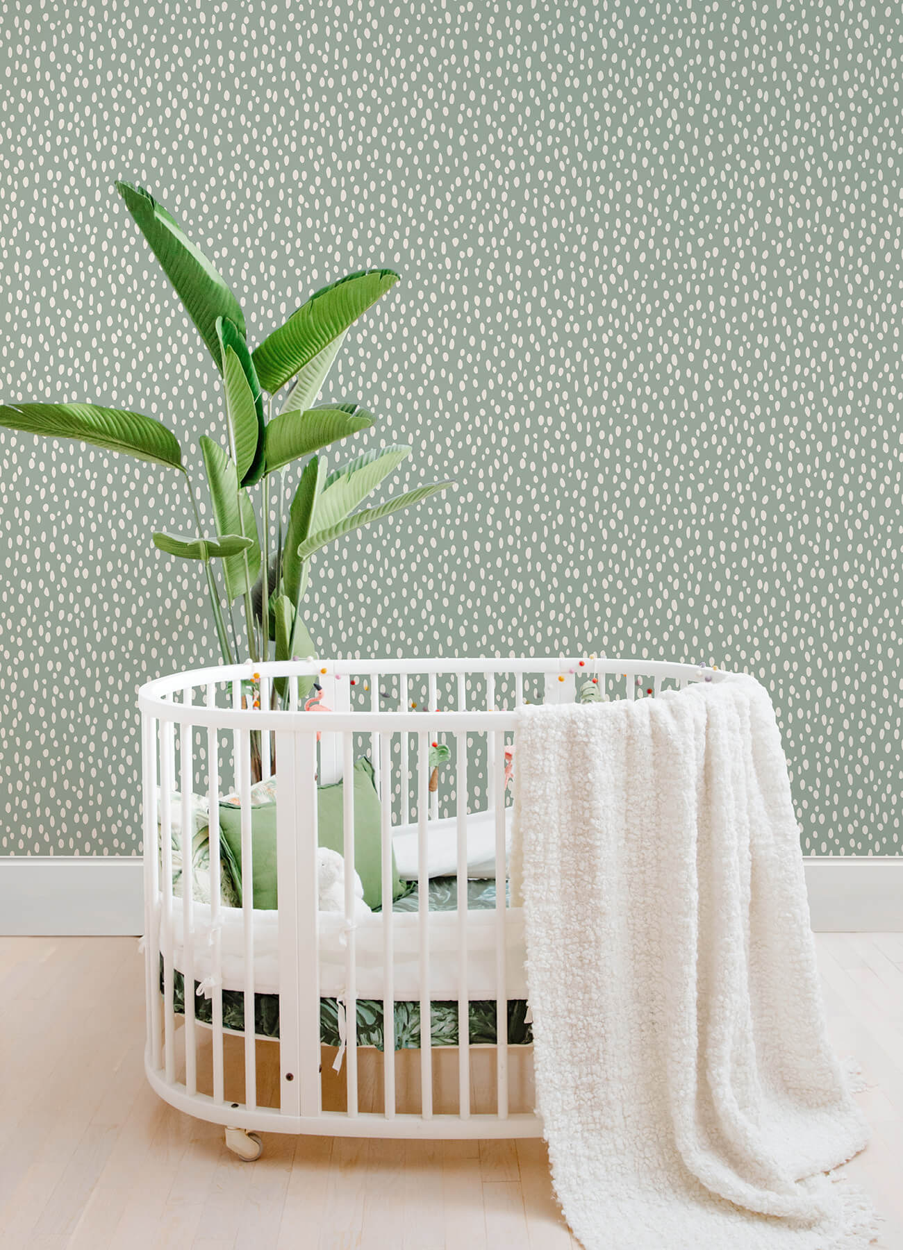 Chesapeake Fable Willa Dots Wallpaper - Moss