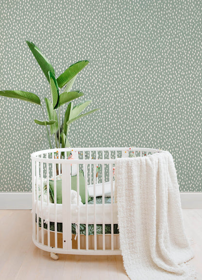 Chesapeake Fable Willa Dots Wallpaper - Moss