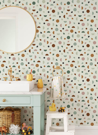 Chesapeake Fable Marilee Circles Wallpaper - Multicolor