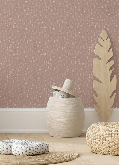 Chesapeake Fable Tatula Floral Wallpaper - Rose