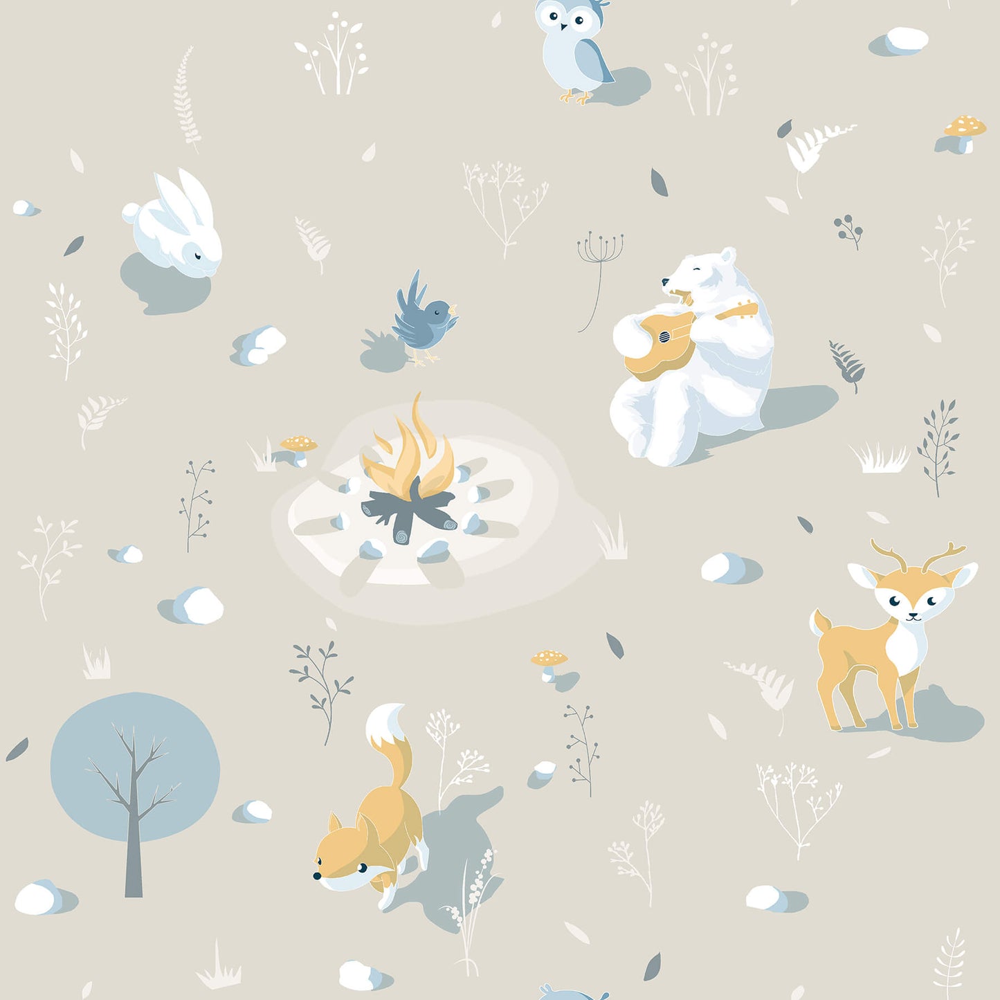 Chesapeake Fable Jesper Campfire Wallpaper - Beige