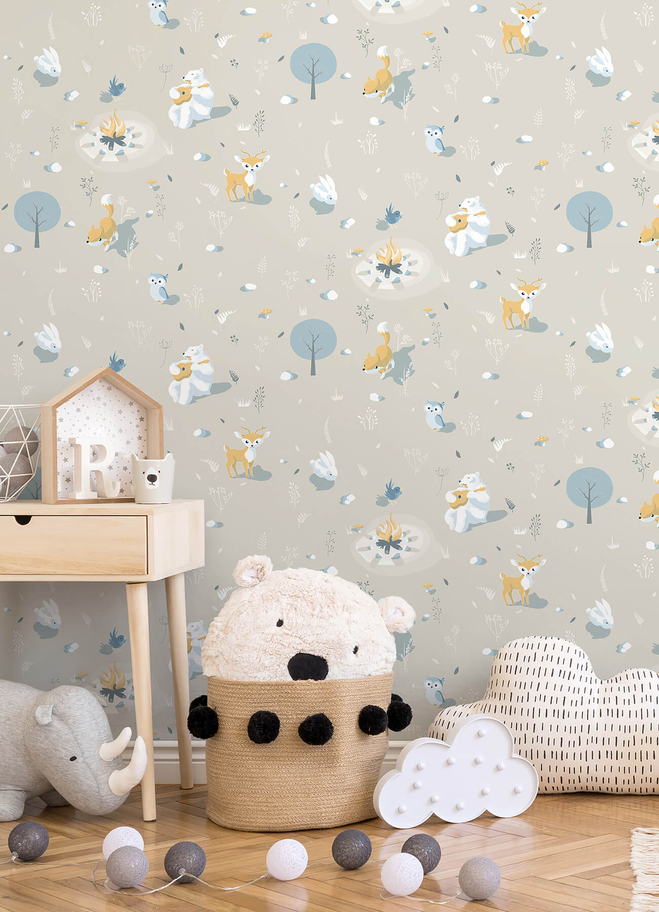 Chesapeake Fable Jesper Campfire Wallpaper - Beige