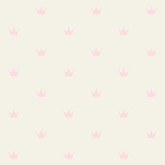 Chesapeake Fable Bea Crowns Wallpaper - Light Pink