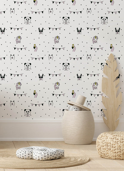 Chesapeake Fable Orlow Llama Wallpaper - Pink