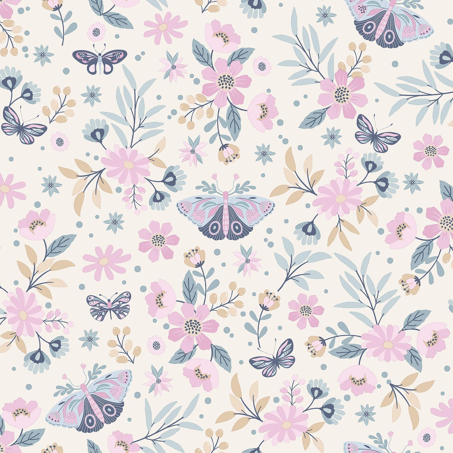 Chesapeake Fable Zev Butterfly Wallpaper - Pink