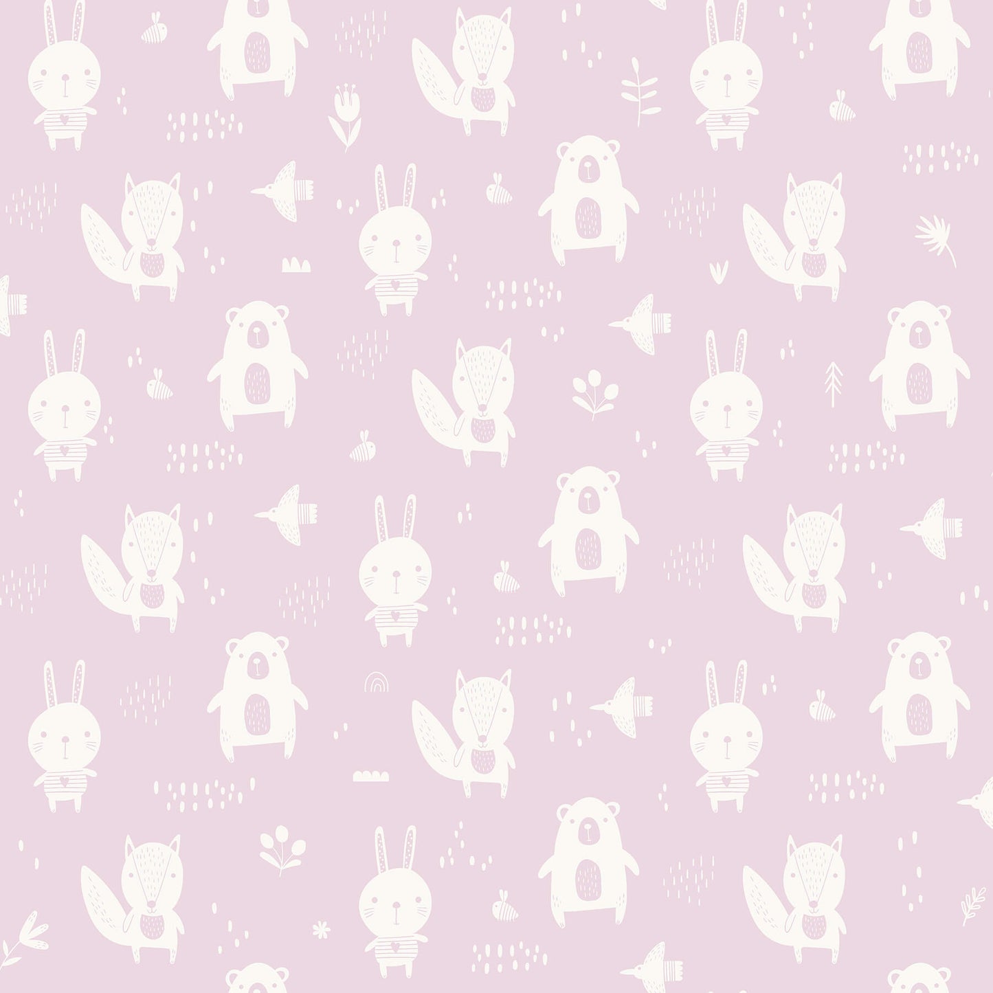 Chesapeake Fable Bitsy Woodland Wallpaper - Pink