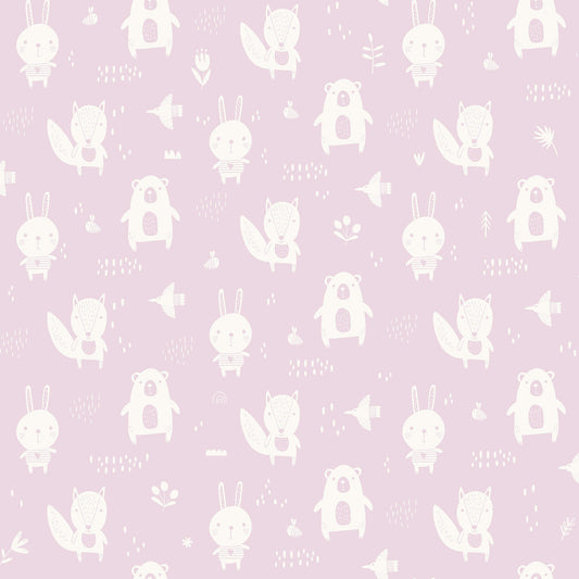 Chesapeake Fable Bitsy Woodland Wallpaper - Pink