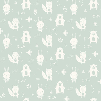 Chesapeake Fable Bitsy Woodland Wallpaper - Mint