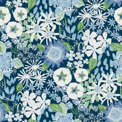 A-Street Prints Hannah Karina Wildflower Garden Wallpaper - Blue