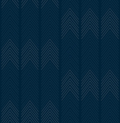 Hannah Nyle Chevron Stripes Wallpaper - Dark Blue