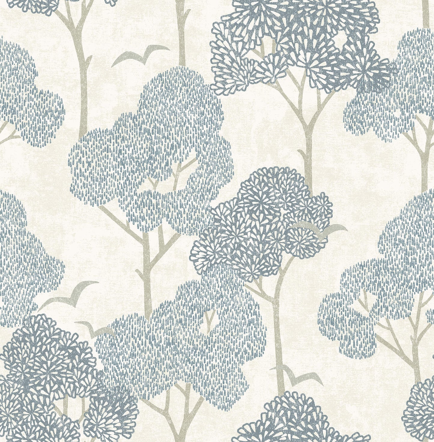 Hannah Lykke Textured Tree Wallpaper - Blue