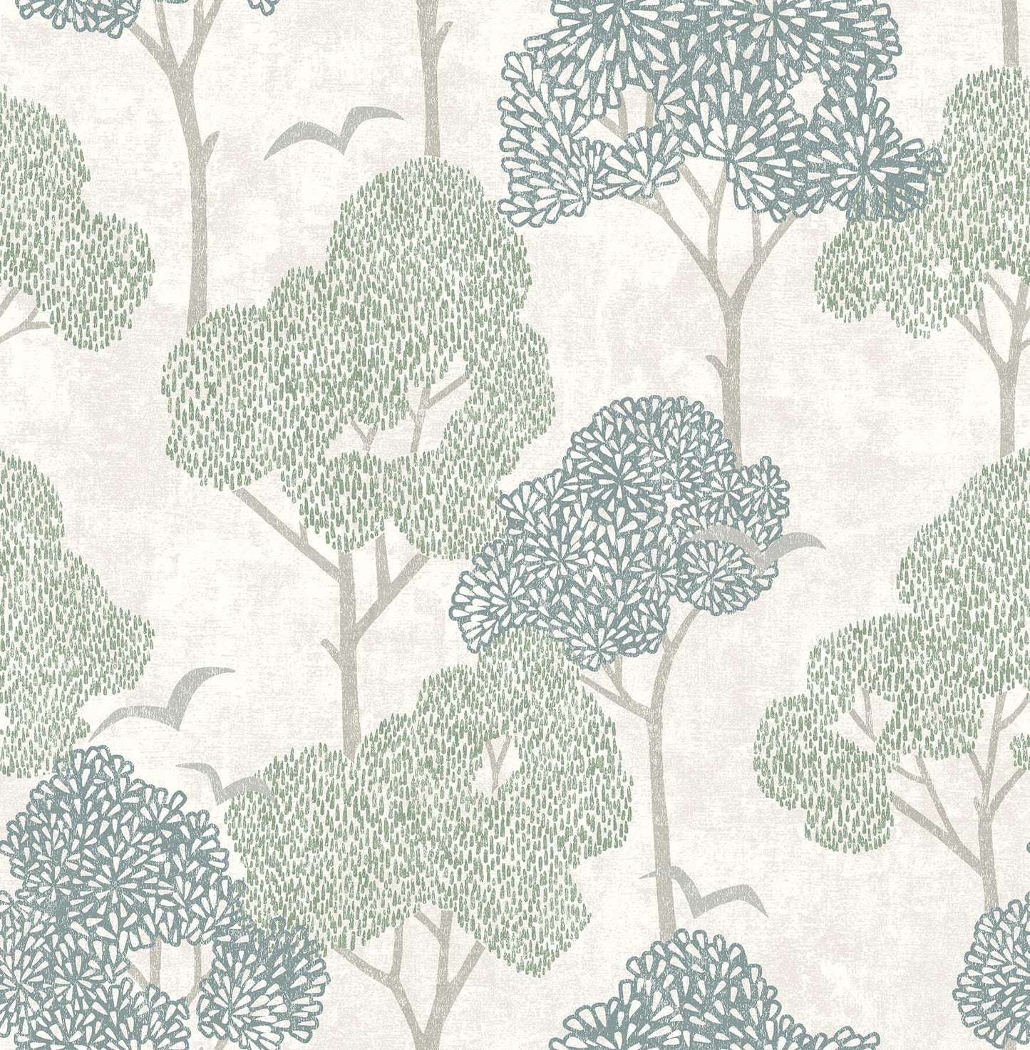 A-Street Prints Hannah Lykke Textured Tree Wallpaper - Green