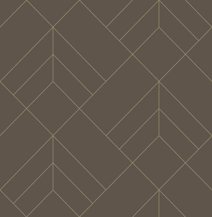Hannah Sander Geometric Wallpaper - Chocolate