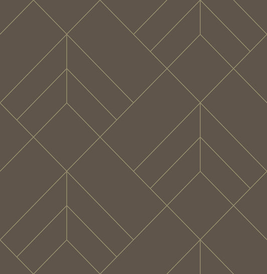 Hannah Sander Geometric Wallpaper - Chocolate