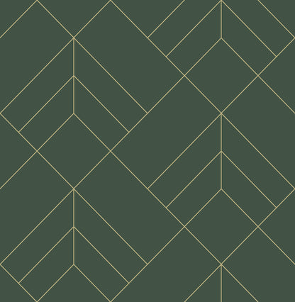 A-Street Prints Hannah Sander Geometric Wallpaper - Evergreen