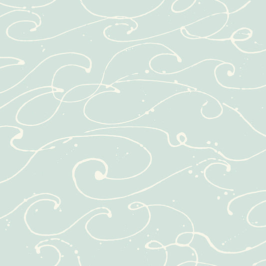 Chesapeake Blue Heron Kuroshio Ocean Wave Wallpaper - Aqua