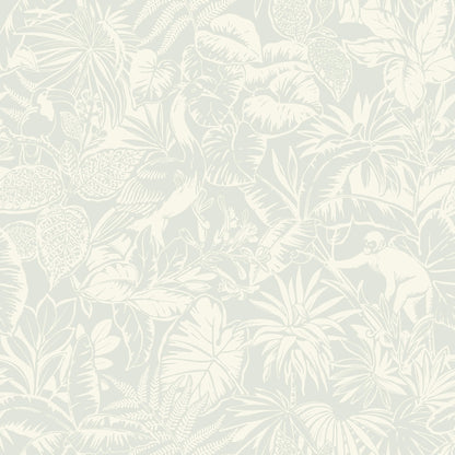 Chesapeake Blue Heron Corcovado Jungle Jamboree Wallpaper - Aqua