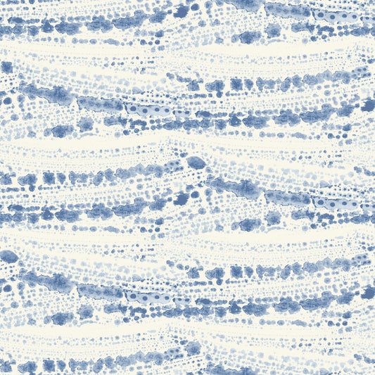 Chesapeake Blue Heron Rannell Abstract Scallop Wallpaper - Navy