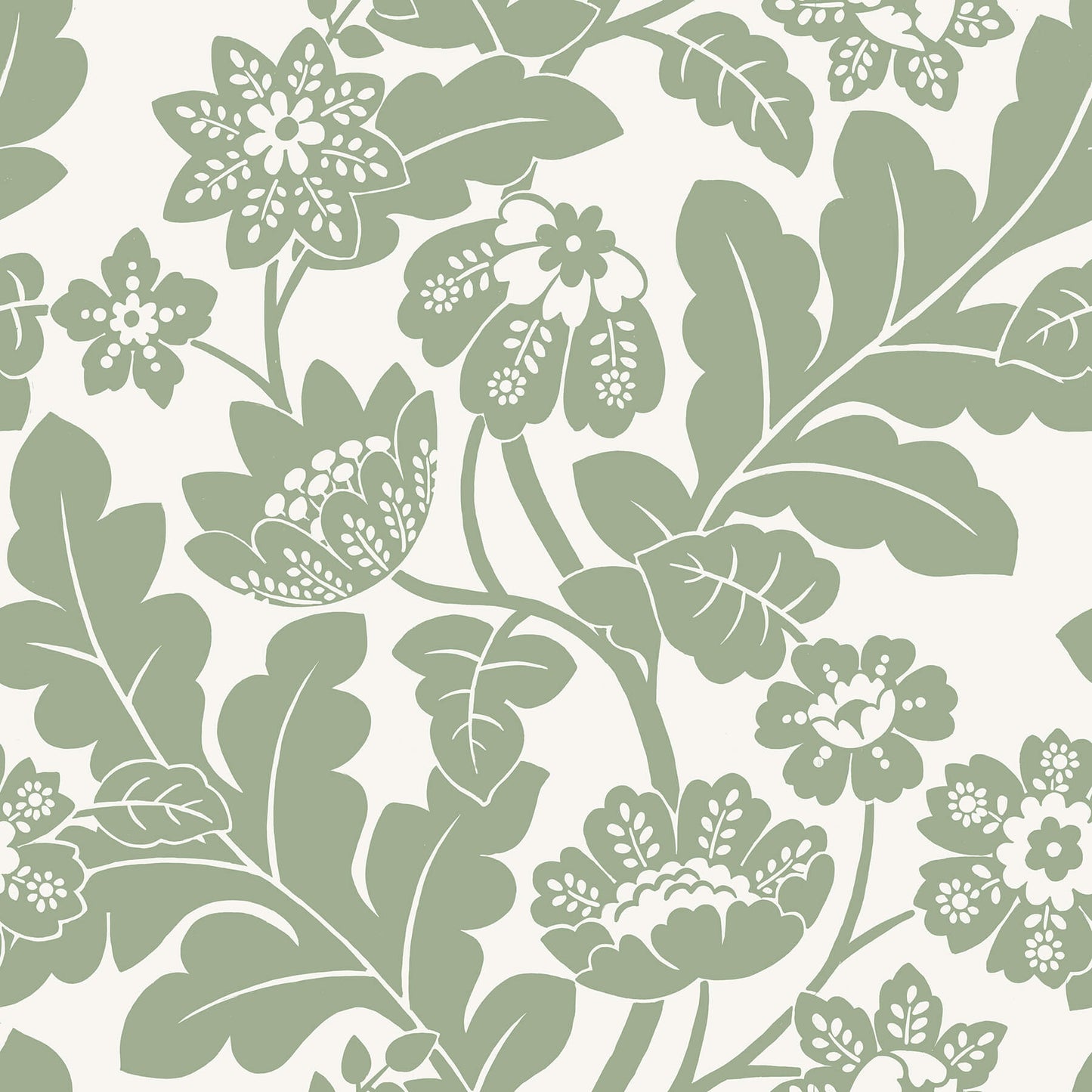 A-Street Prints Georgia Augusta Flock Wallpaper - Seafoam