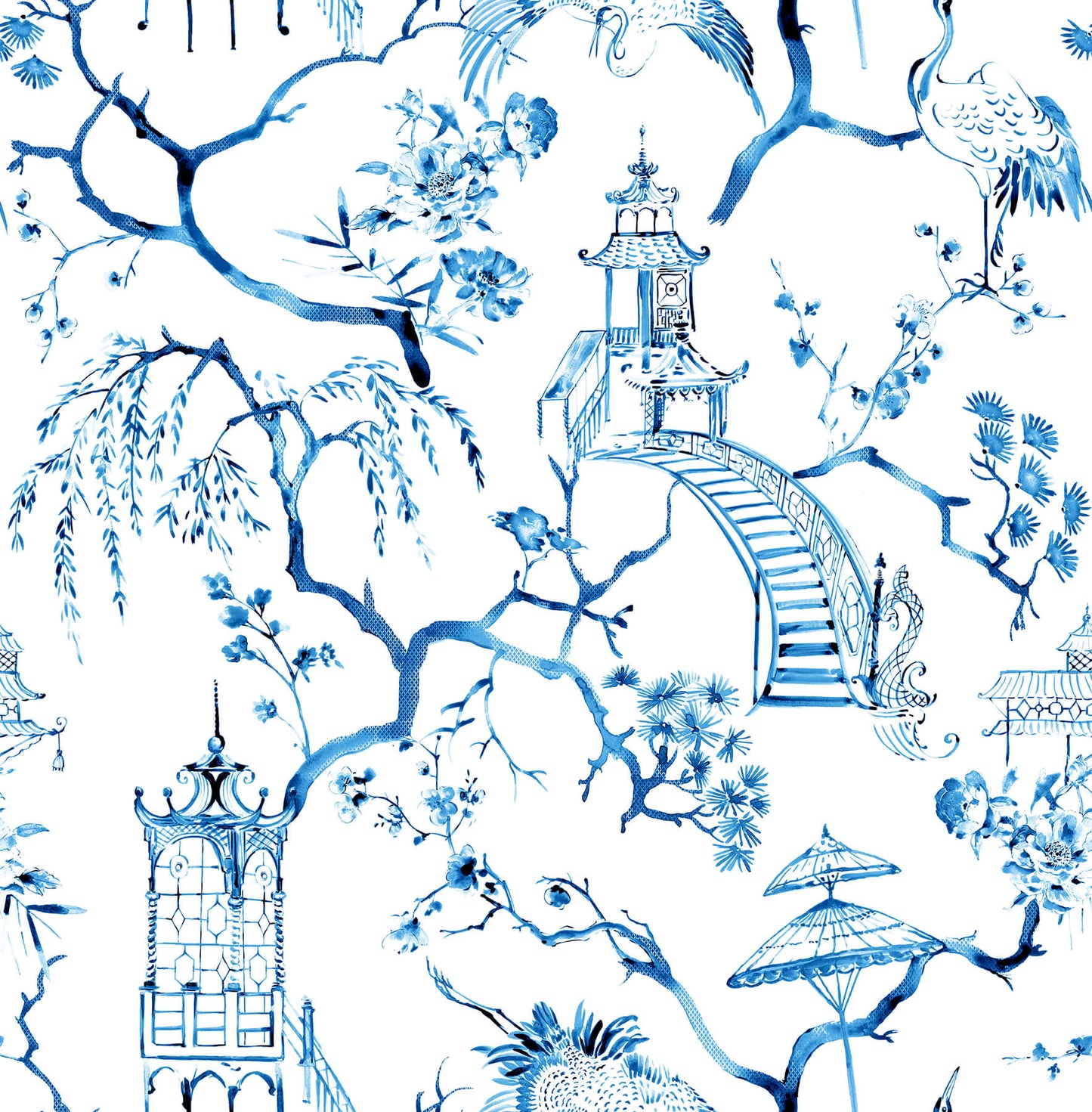 A-Street Prints Middleton Serena Wallpaper - Blue