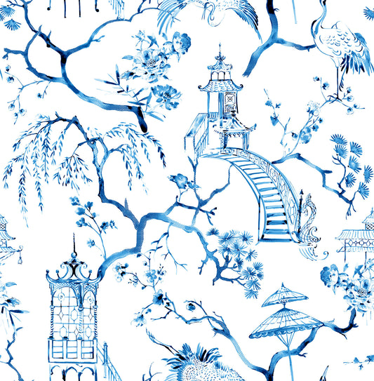 A-Street Prints Middleton Serena Wallpaper - Blue