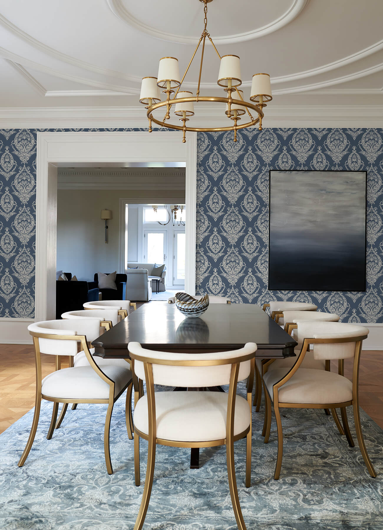 A-Street Prints Middleton Arlie Wallpaper - Indigo