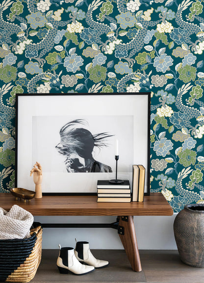 A-Street Prints Middleton Yanci Wallpaper - Teal