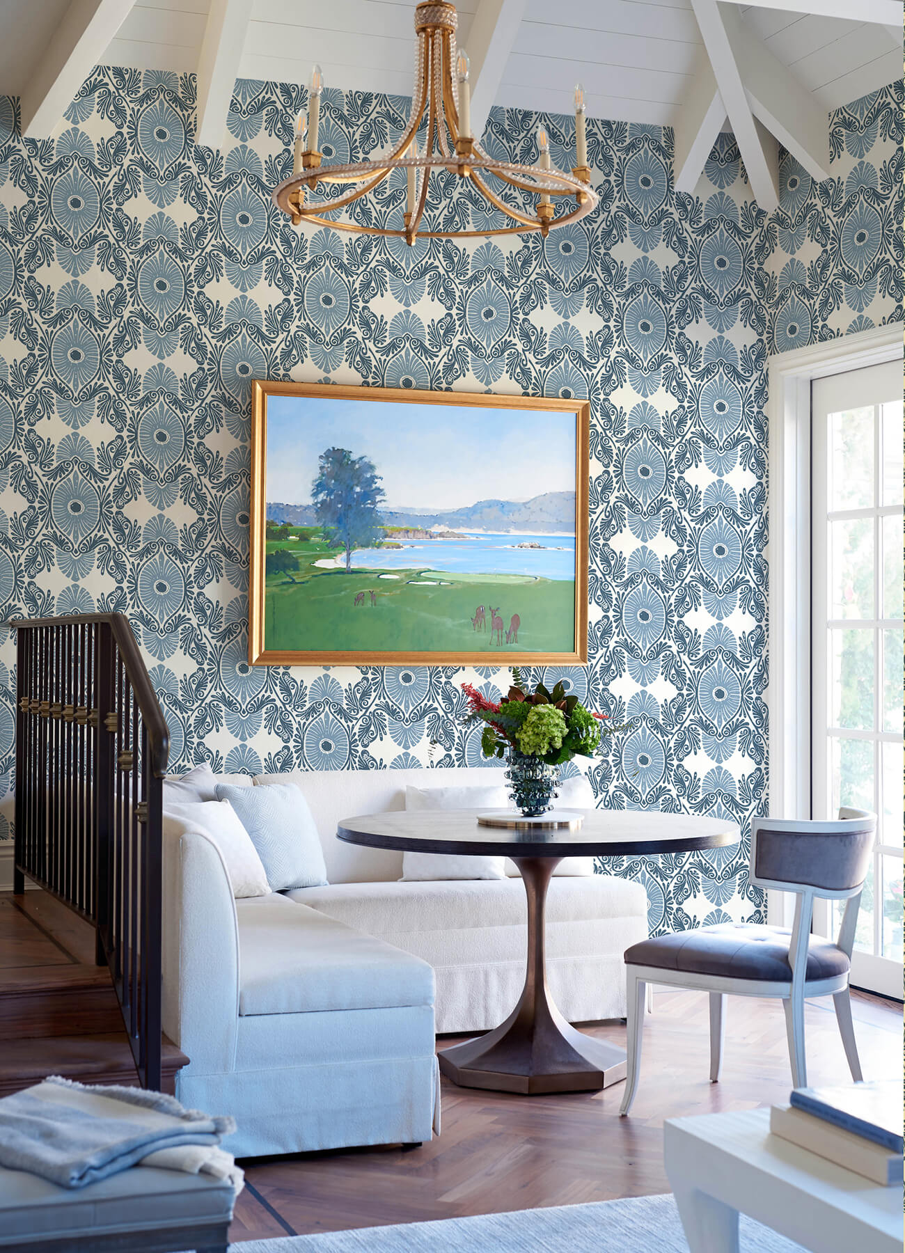 A-Street Prints Terrace Villa Wallpaper - Blue