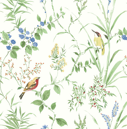 Chesapeake Wildflower Imperial Garden Wallpaper - Green