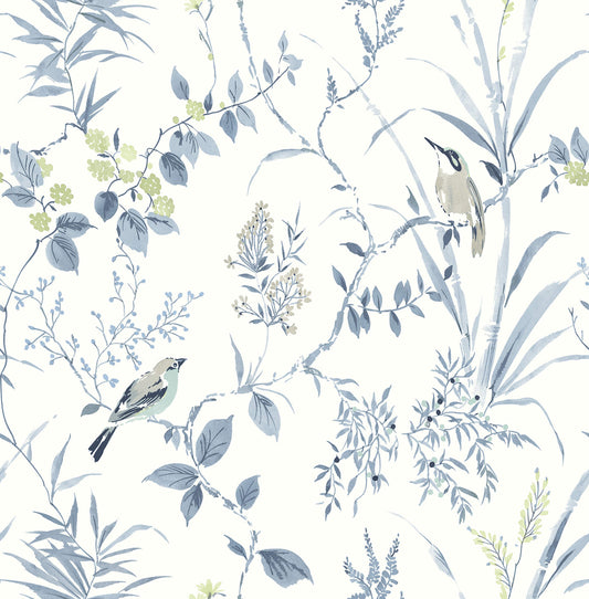 Chesapeake Wildflower Imperial Garden Wallpaper - Blueberry