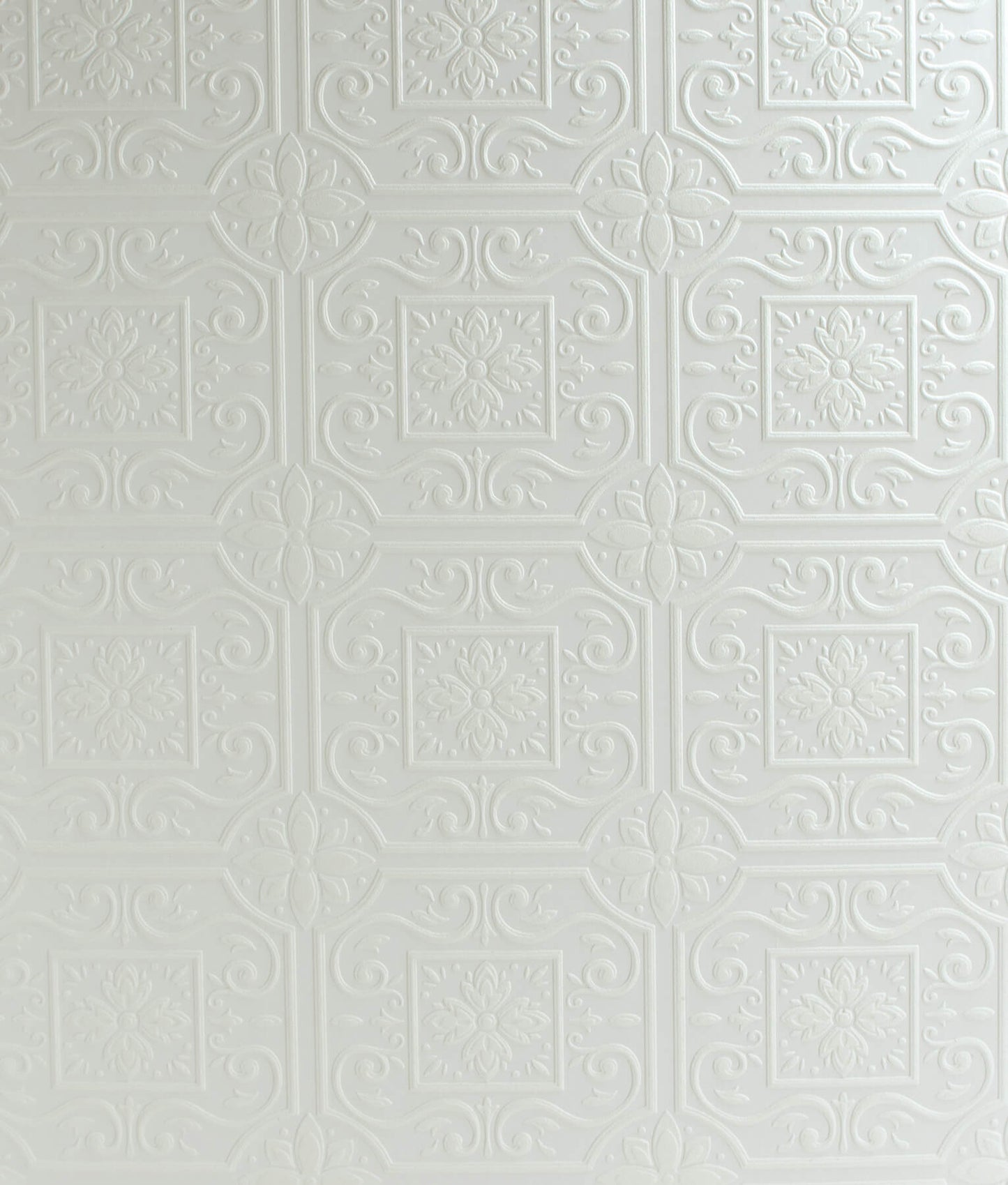 Chesapeake Wildflower Ibold Tin Ceiling Paintable Wallpaper - White