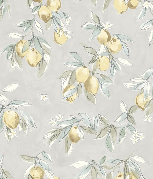 Chesapeake Wildflower Lemonade Wallpaper - Grey