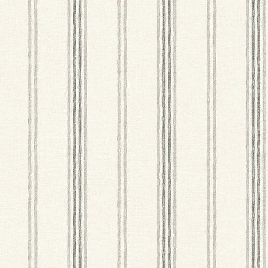 Chesapeake Wildflower Lovage Stripe Wallpaper - Charcoal