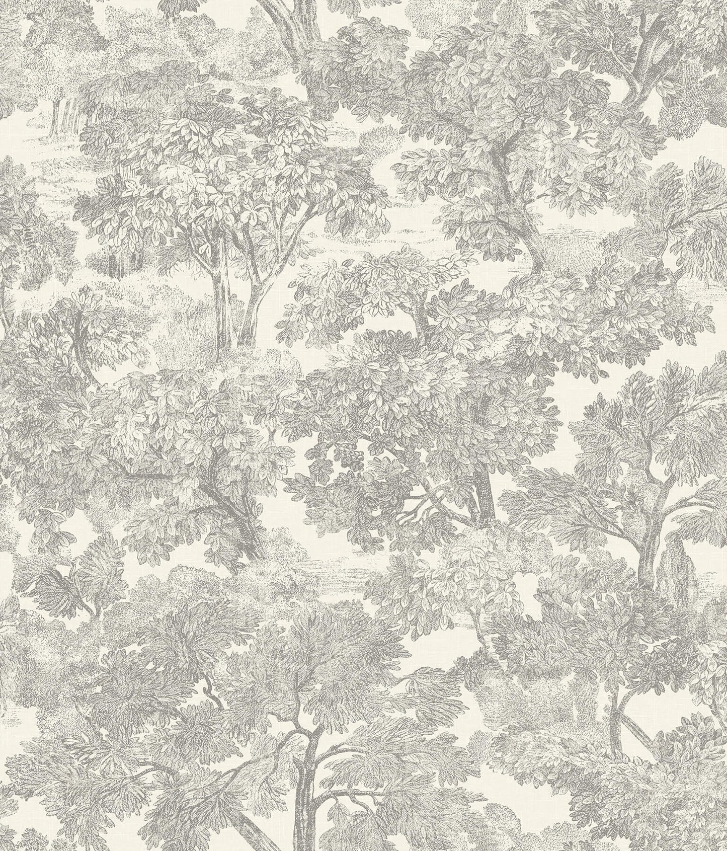 Chesapeake Wildflower Spinney Toile Wallpaper - Grey