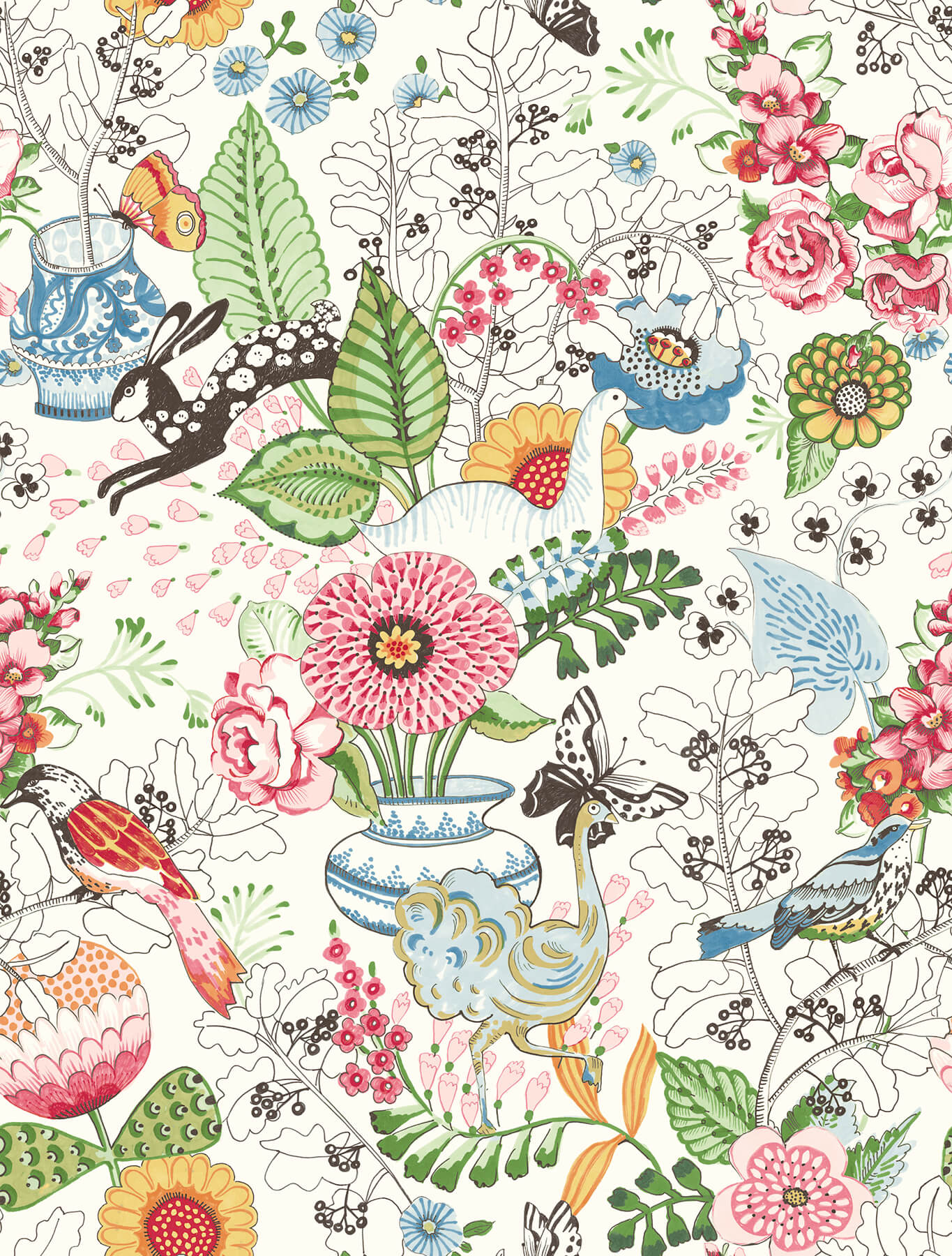 A-Street Prints Whimsy Fauna Wallpaper - Multicolor