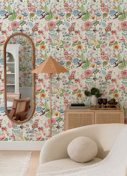 A-Street Prints Whimsy Fauna Wallpaper - Multicolor