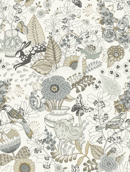 A-Street Prints Whimsy Fauna Wallpaper - Neutral