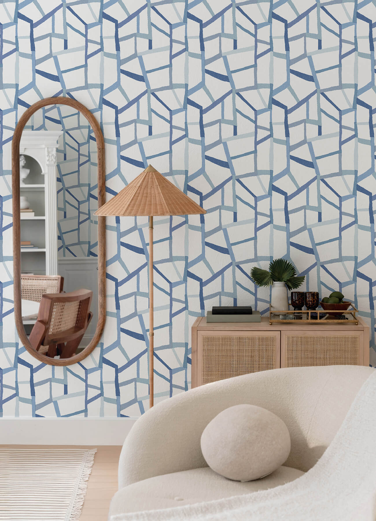 A-Street Prints Whimsy Tate Geometric Wallpaper - Blue