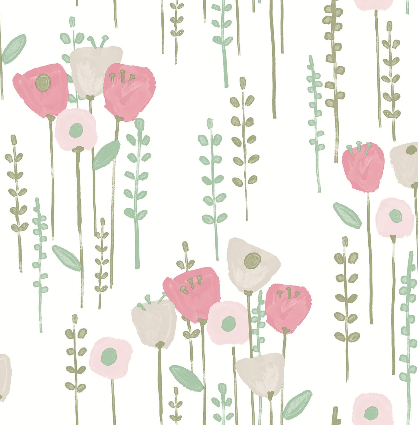 A-Street Prints Whimsy Mabel Floral Wallpaper - Pink