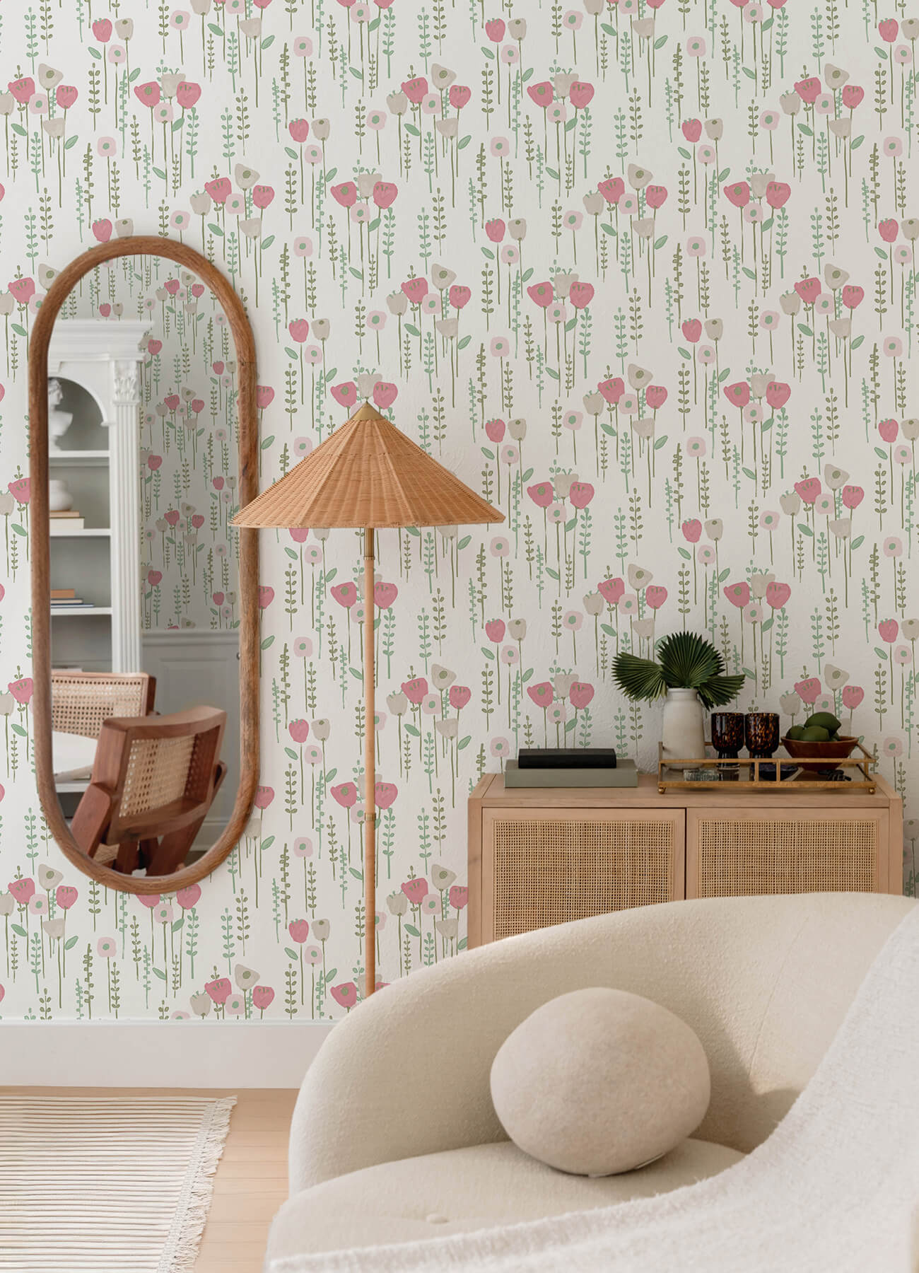 A-Street Prints Whimsy Mabel Floral Wallpaper - Pink