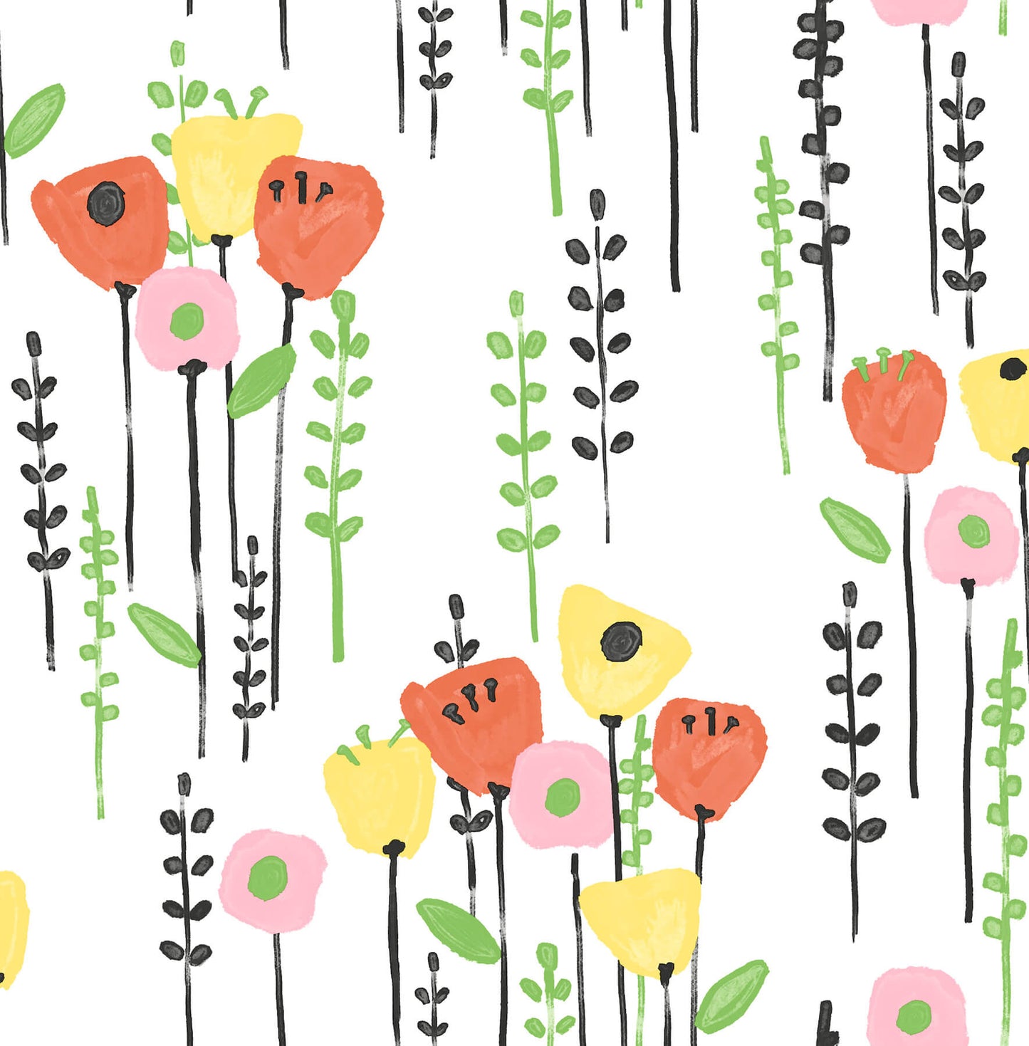 A-Street Prints Whimsy Mabel Floral Wallpaper - Yellow