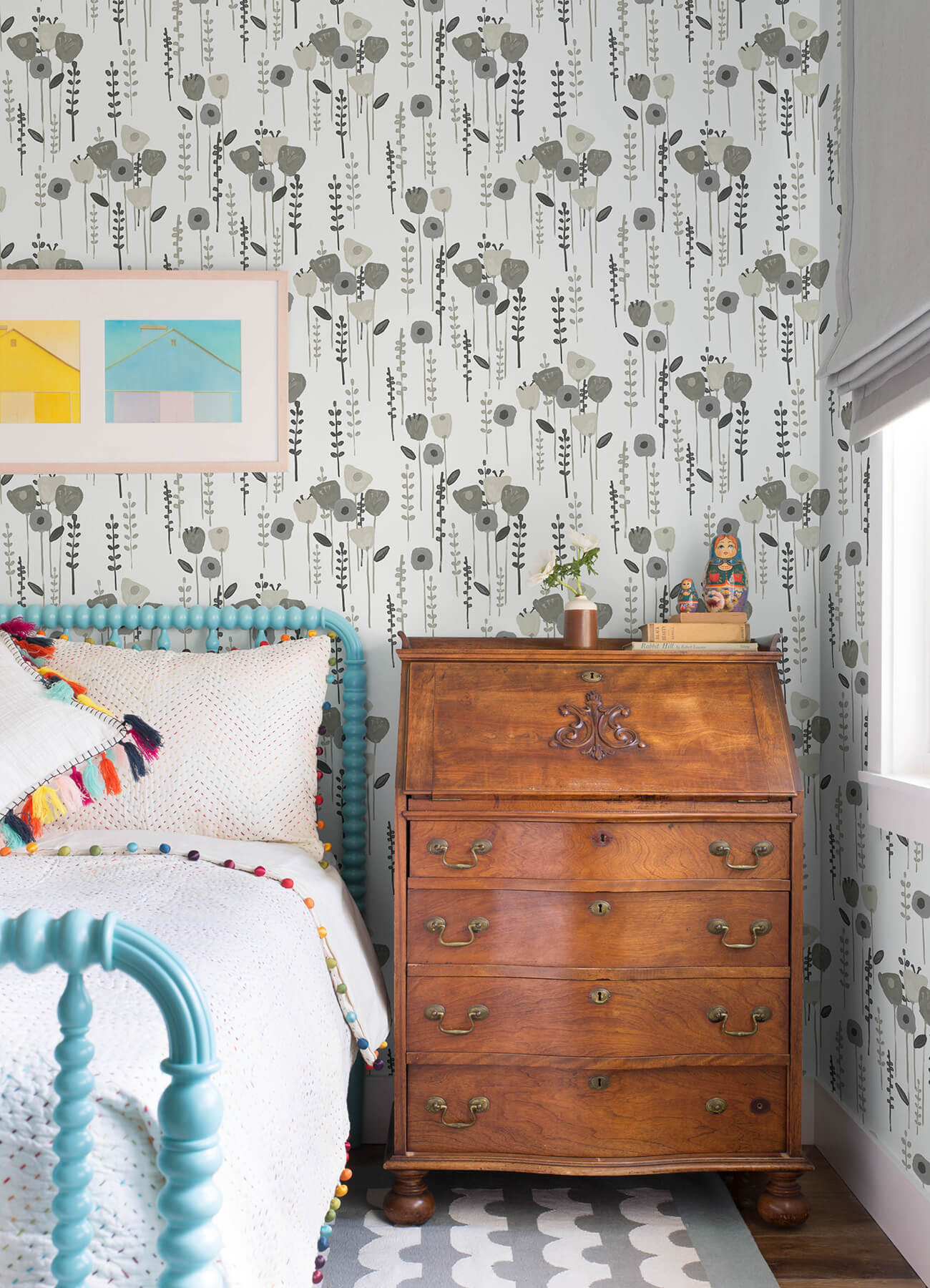 A-Street Prints Whimsy Mabel Floral Wallpaper - Grey