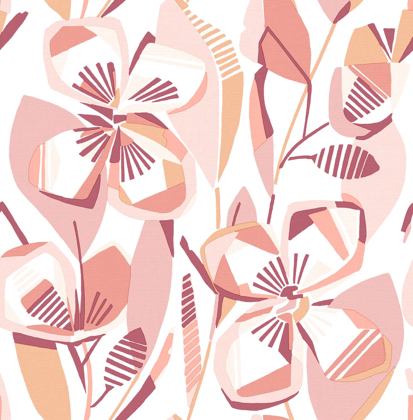 A-Street Prints Whimsy Nathalie Blooms Wallpaper - Coral