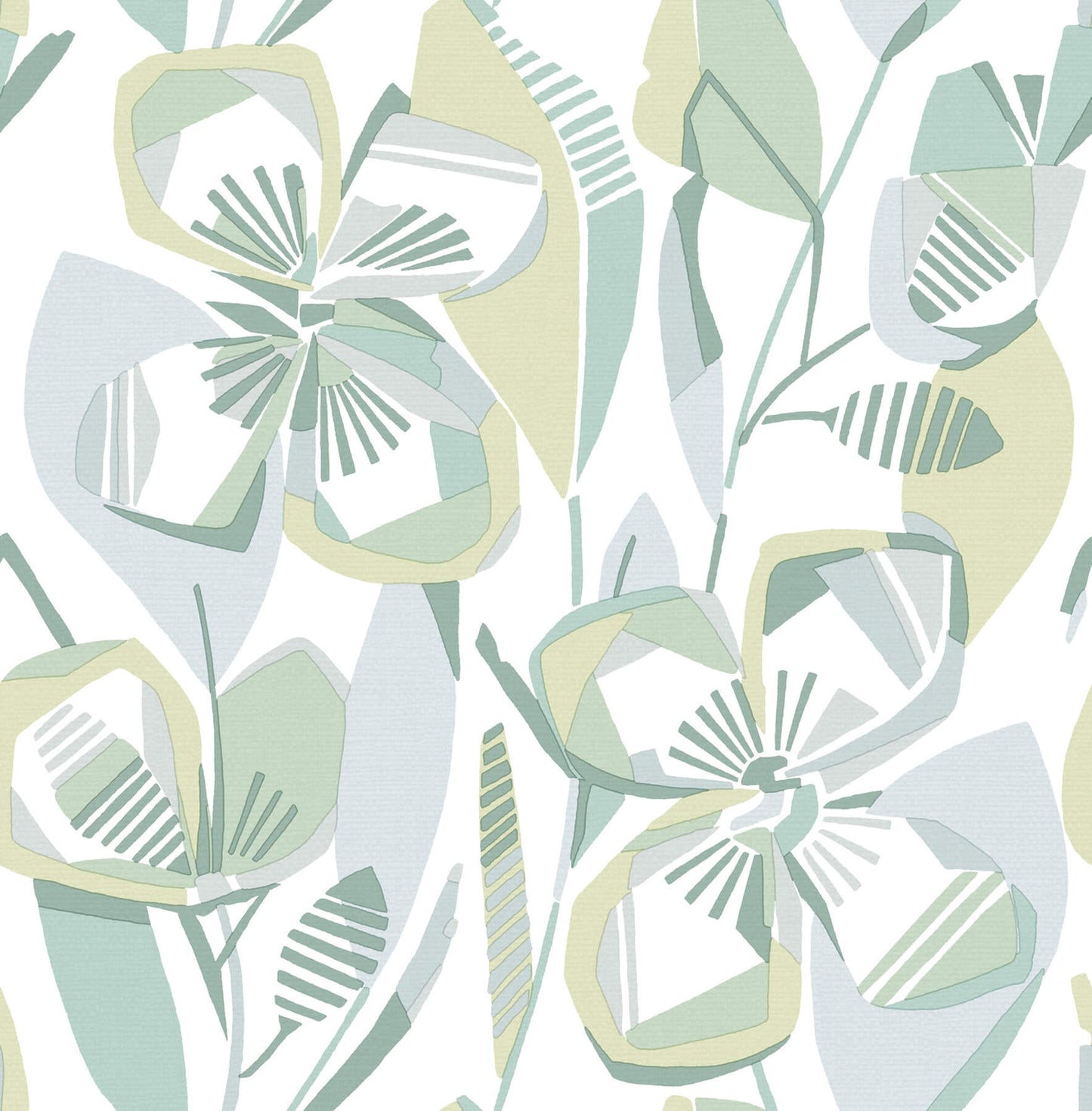 A-Street Prints Whimsy Nathalie Blooms Wallpaper - Light Green