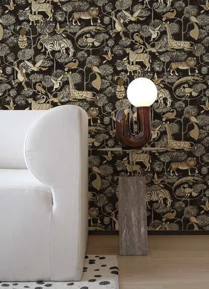 A-Street Prints Whimsy Rigby Jungle Wallpaper - Black