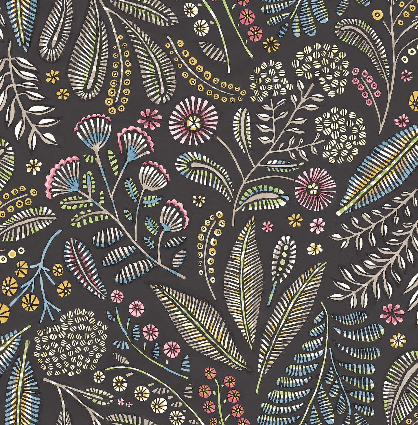 A-Street Prints Whimsy Briar Floral Wallpaper - Charcoal