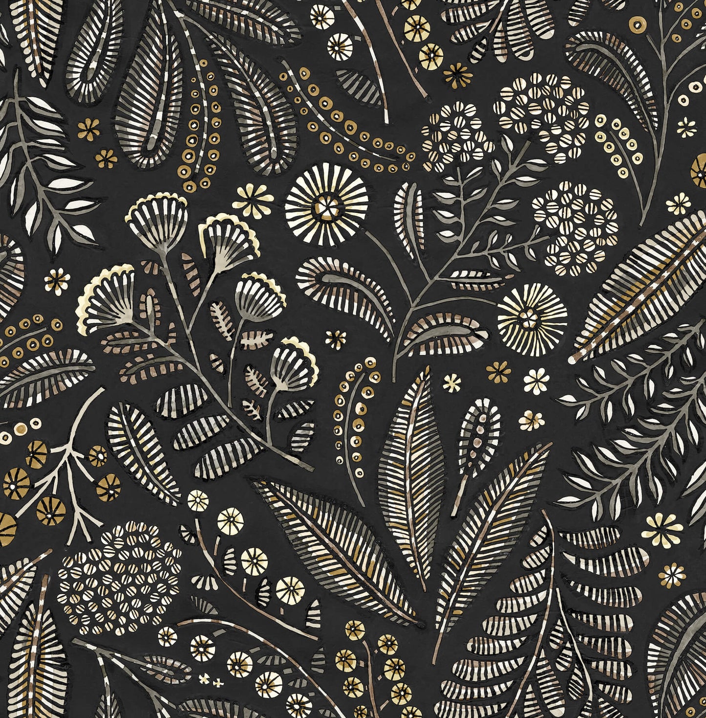 A-Street Prints Whimsy Briar Floral Wallpaper - Black