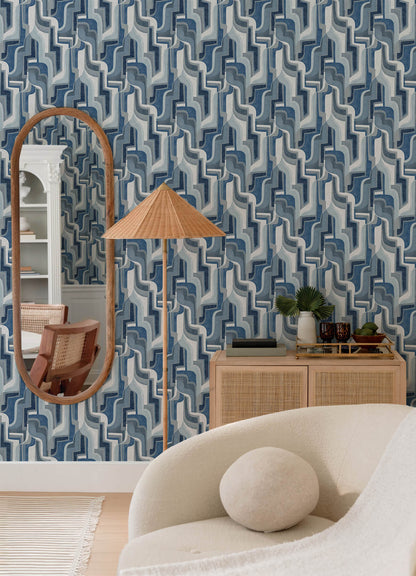 A-Street Prints Whimsy Tulum Surreal Wallpaper - Blue