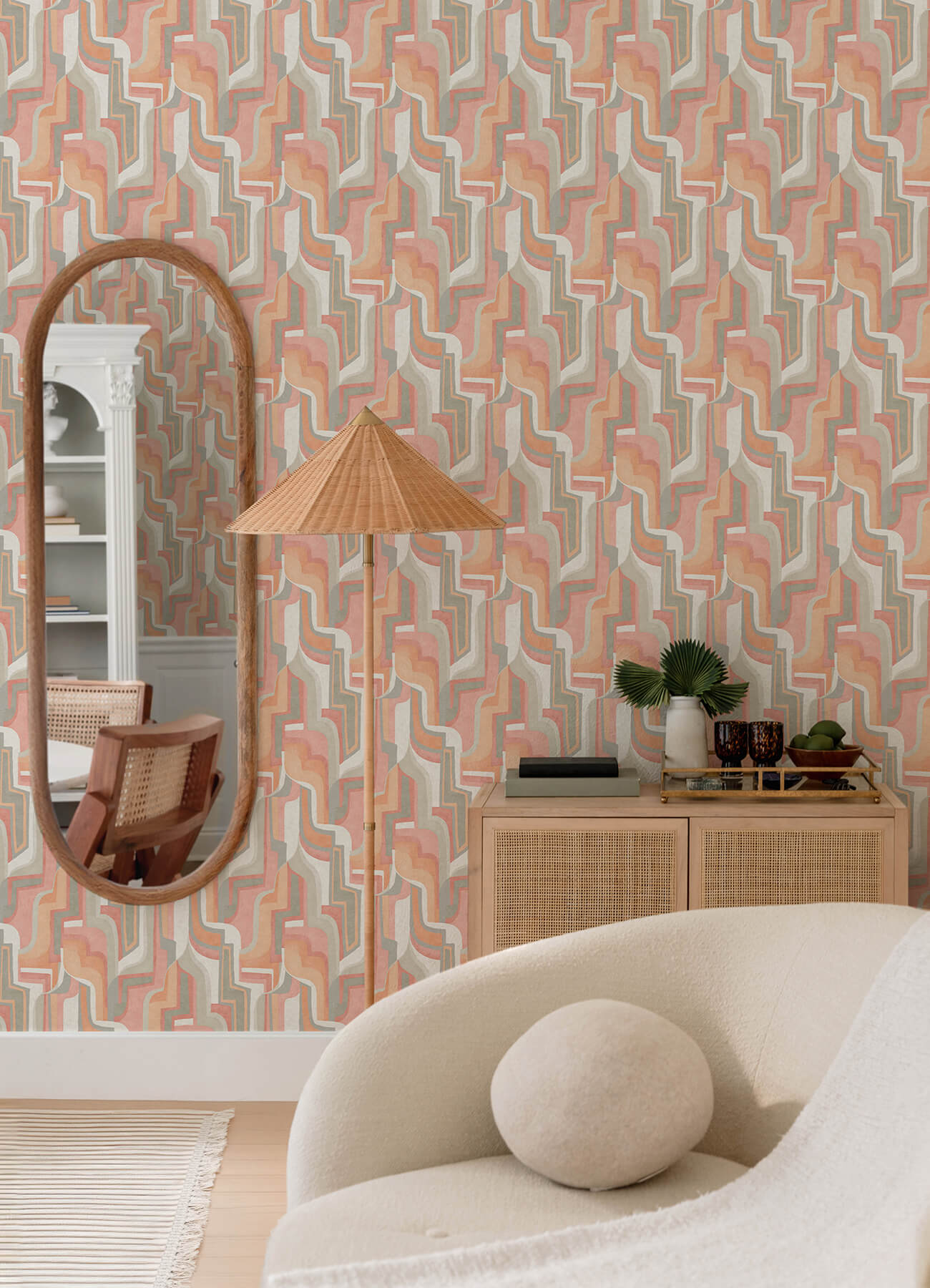 A-Street Prints Whimsy Tulum Surreal Wallpaper - Coral